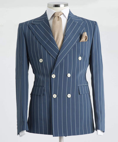 Blue Striped 2 Piece Luxury Suit