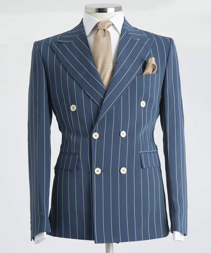 Blue Striped 2 Piece Luxury Suit