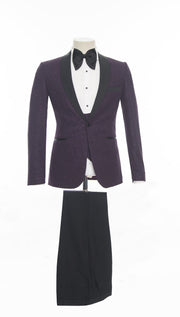 Purple Sparkle 3 Piece Tuxedo Suit