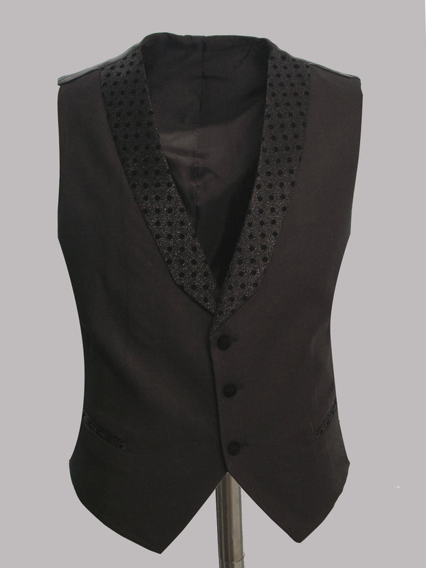 Black Detailed 3 Piece Tuxedo