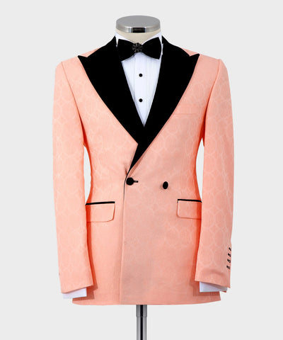 Extravagant Peach 2 Piece Tuxedo Suit